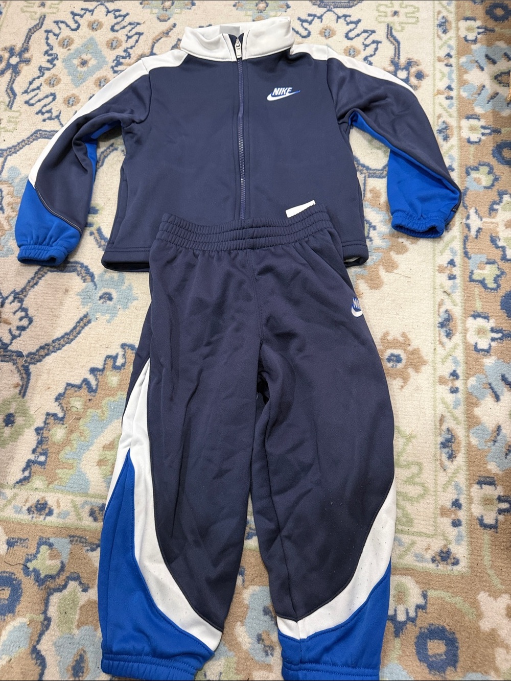 Nike Kids Navy, Royal Blue & White Track Joggers Set